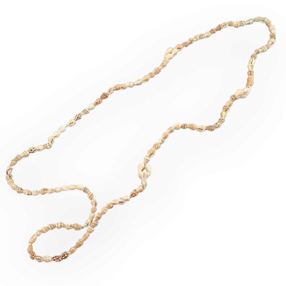 Vintage Hawaiian Long Strand Seashells Lei Necklace - Picture 1 of 15